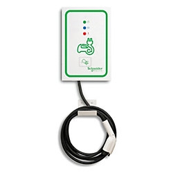 This is a photo of a Schneider ev230wsr-rfid EVlink RFID Wall Mount Car Charging Station